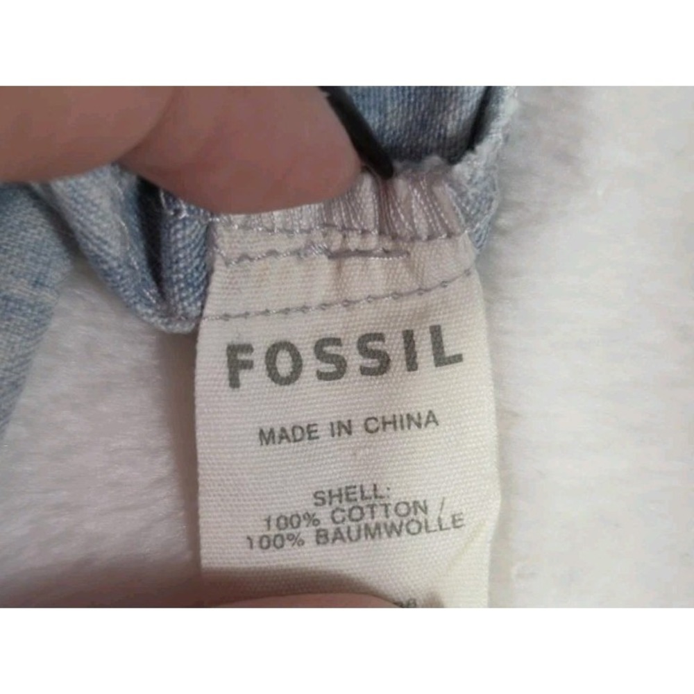 Fossil Strapless Floral Cotton Sundress Blue White Midi Dress Size M - Picture 10 of 10